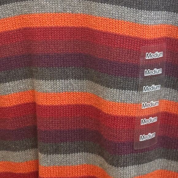 St. John's Bay Classic Striped Cotton Crewneck Sweater Size M Normcore Fall New - Picture 3 of 7